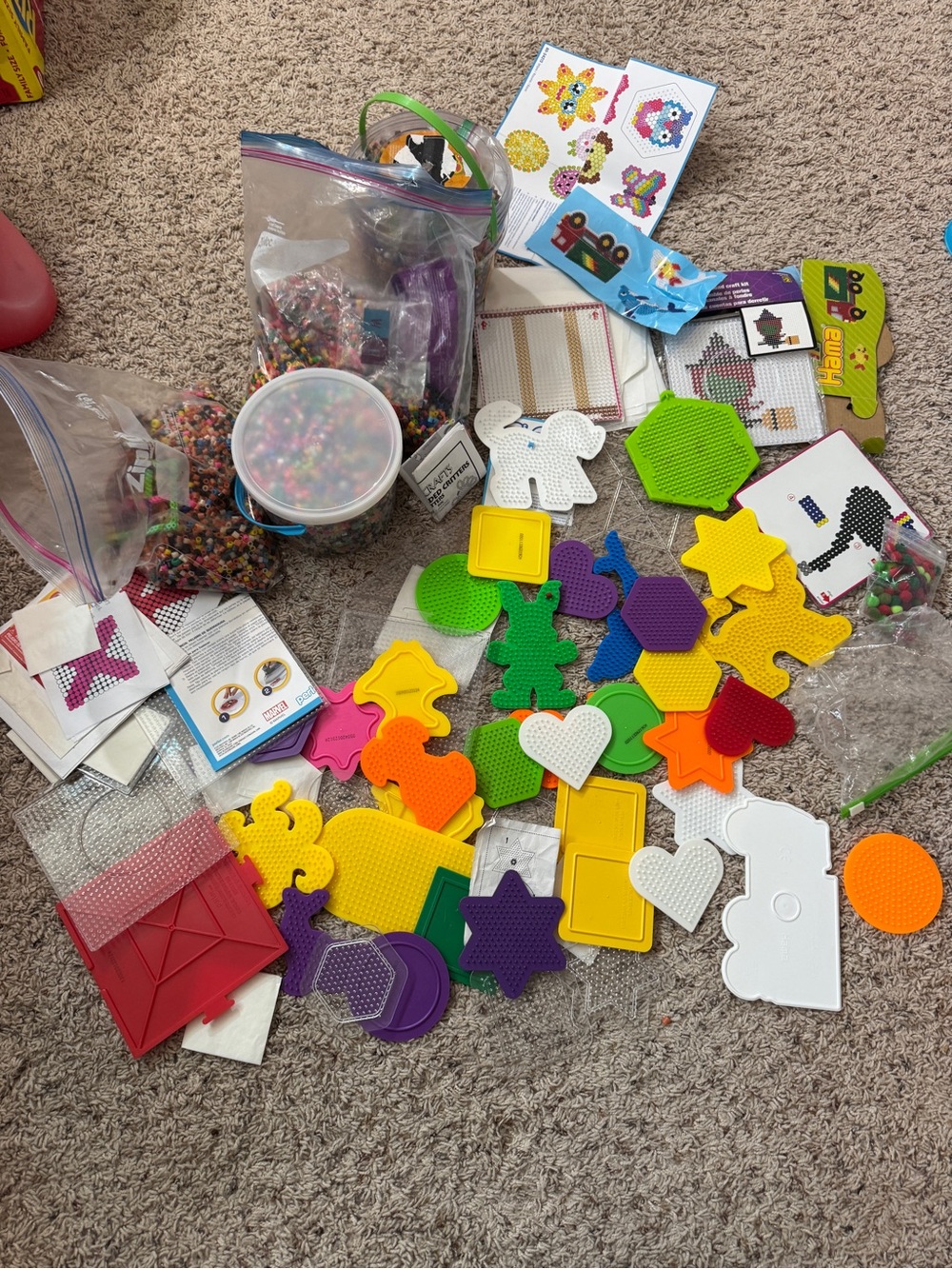 Perler Beads, Pegboards & Beads Kit- Multicolor whole lot.